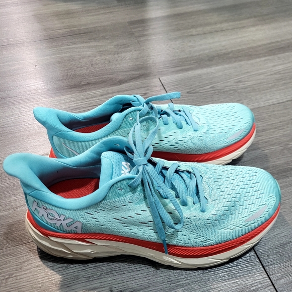 Hoka One One Clifton 8 Running Shoes Aquarelle/Eggshell - Picture 5 of 8